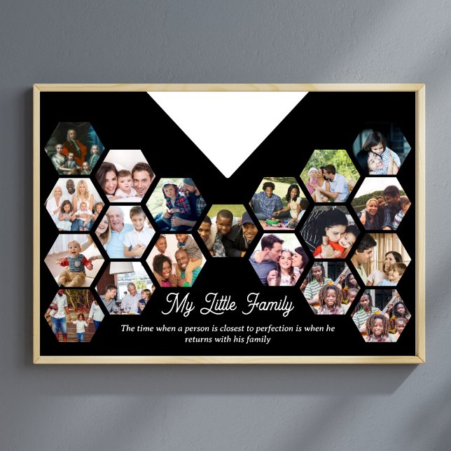 My Little Family Portrait Photo Collage Interior  Poster (Capture the memories and cherish them forever with our stunning photo collage wall poster! )