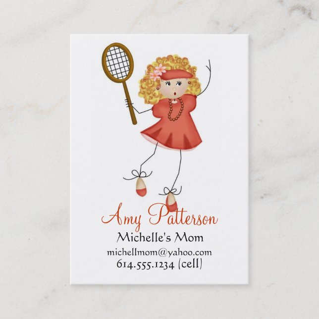 My Little Future Tennis Player Mommy Cards (Front)