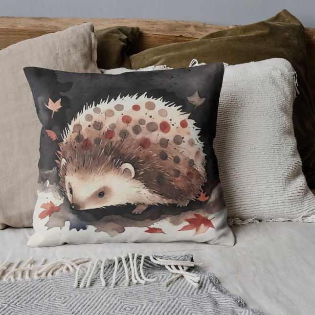 My little hedgehog friend "Dwarden" Throw Pillow (Creator Uploaded)