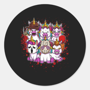 My Little Horror Crew - Halloween Unicorns  Classic Round Sticker