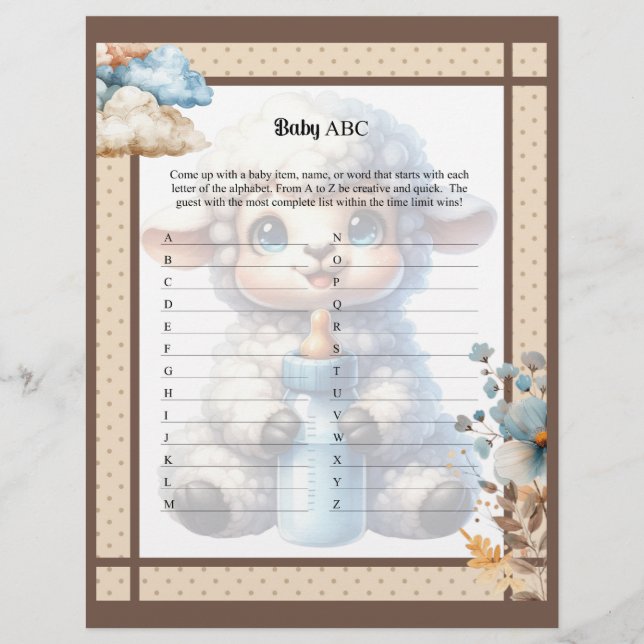 My Little Lamb_  Baby ABC Race Game Letterhead (Front)