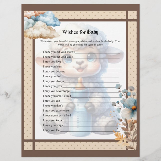 My Little Lamb_  Baby Wishes Activity Letterhead (Front)