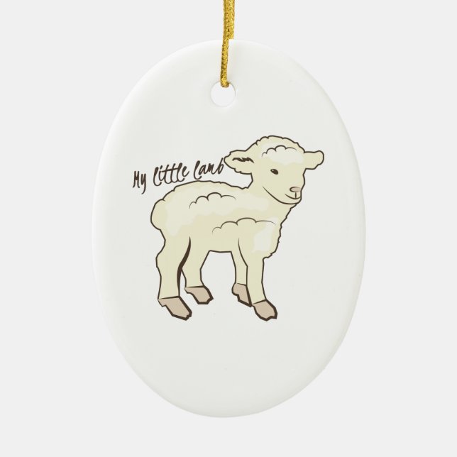My Little Lamb Ceramic Ornament (Front)