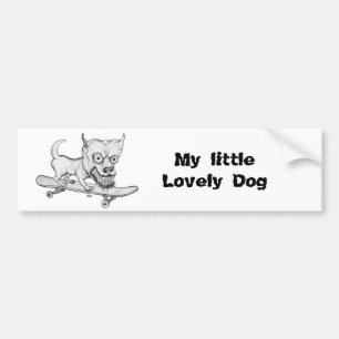 My little Lovely Dog - Bleistiftzeichnung Bumper Sticker
