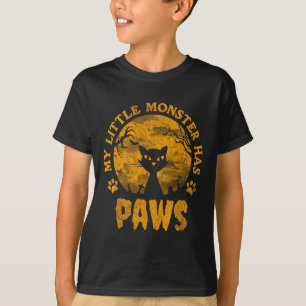 My Little Monster Has Paws Spooky Cat T-Shirt