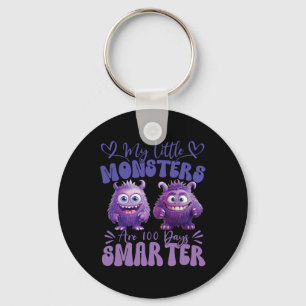My Little Monsters Are 100 Days Smarter Cute Fluff Keychain