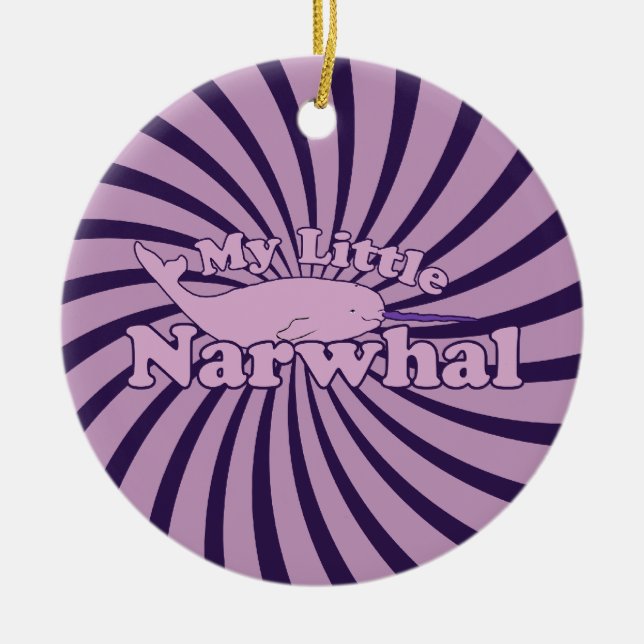My Little Narwhal Ceramic Ornament (Front)