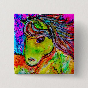 my little neon pony 2 inch square button