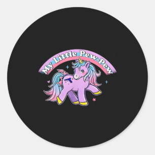 My Little Pew-pew Unicorn  Classic Round Sticker