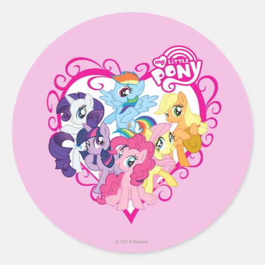 My Little Ponies Heart Classic Round Sticker  Zazzle.ca