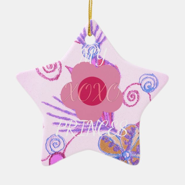 My Little Princess: Baby Pink Vector Inspirational Ceramic Ornament (Front)