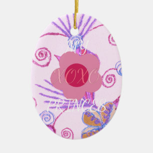 My Little Princess: Baby Pink Vector Inspirational Ceramic Ornament