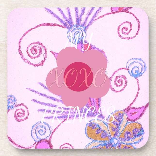 My Little Princess: Baby Pink Vector Inspirational Coaster (Front)