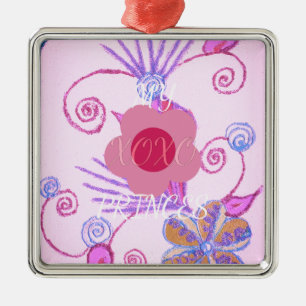 My Little Princess: Baby Pink Vector Inspirational Metal Ornament