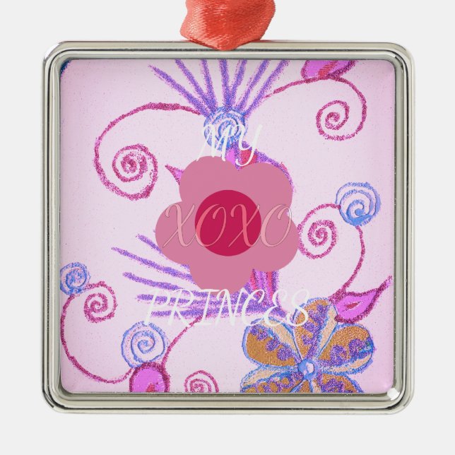 My Little Princess: Baby Pink Vector Inspirational Metal Ornament (Front)