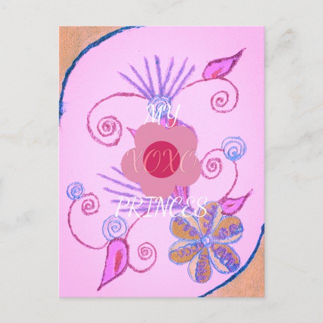 My Little Princess: Baby Pink Vector Inspirational Postcard (Front)