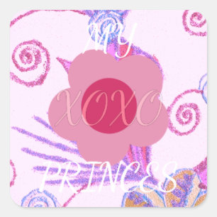 My Little Princess: Baby Pink Vector Inspirational Square Sticker