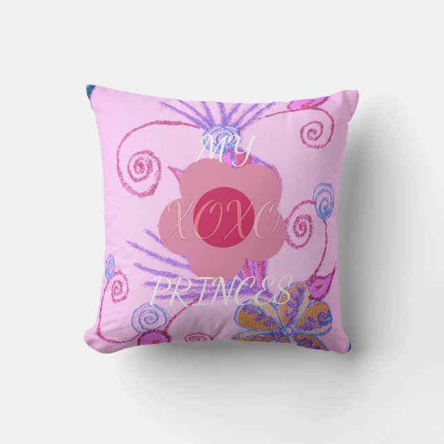 My Little Princess: Baby Pink Vector Inspirational Throw Pillow (Front)