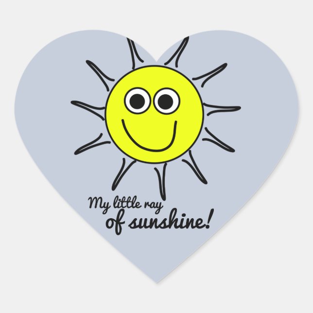 My little ray of sunshine with smile and the sun heart sticker (Front)