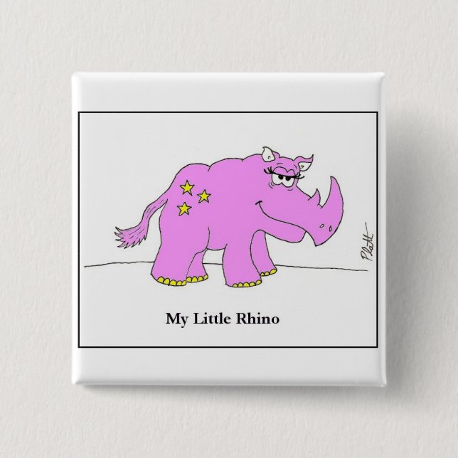 My Little Rhino 2 Inch Square Button (Front)