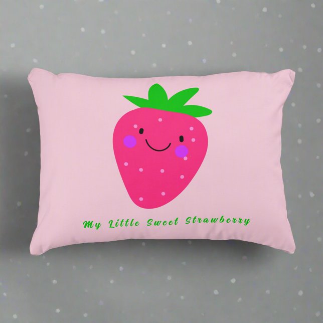 My little Sweet Strawberry Cute Pink Girl Nursery Accent Pillow (Creator Uploaded)