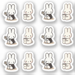 My little tiny bunny with cup and flower