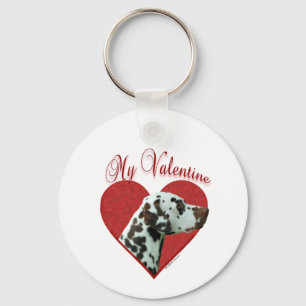 My Liver Dalmatian Valentine Keychain