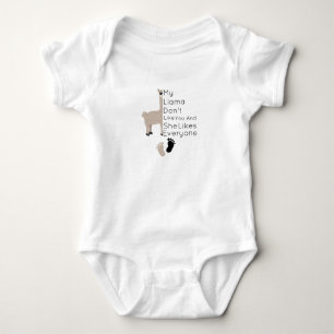 My llama don't like you and she likes everyone  baby bodysuit