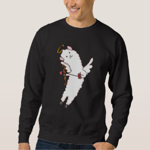 My Llama Is My Valentine Alpaca Cupid Heart Valent Sweatshirt