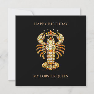My Lobster Queen Bejewelled Birthday funny Invitation