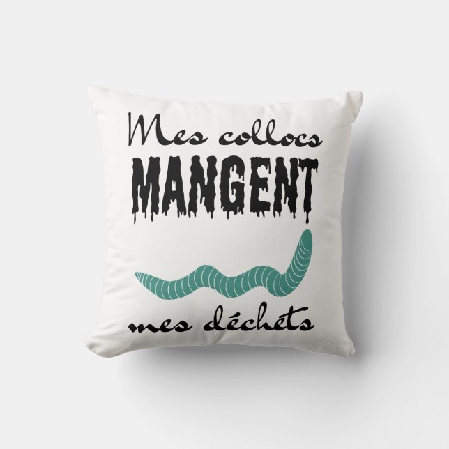 My locals eat my waste throw pillow (Front)