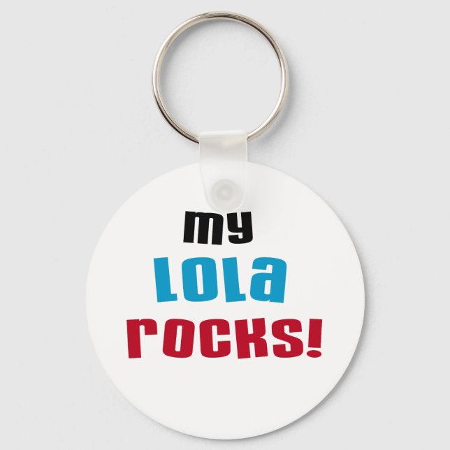My Lola Rocks T-shirts and Gifts Keychain (Front)