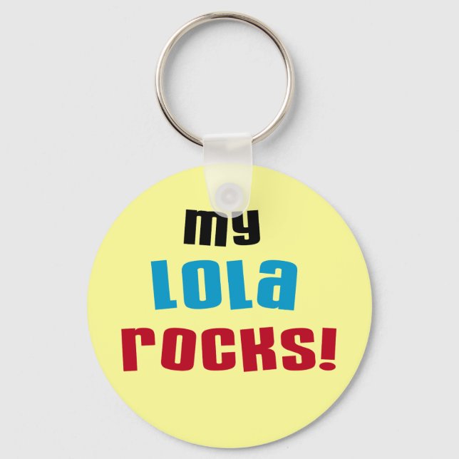 My Lola Rocks T-shirts and Gifts Keychain (Front)