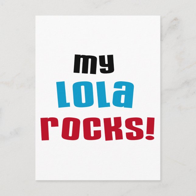 My Lola Rocks T-shirts and Gifts Postcard (Front)