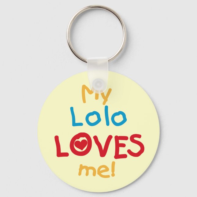 My Lolo Loves Me T-shirts and Gifts Keychain (Front)