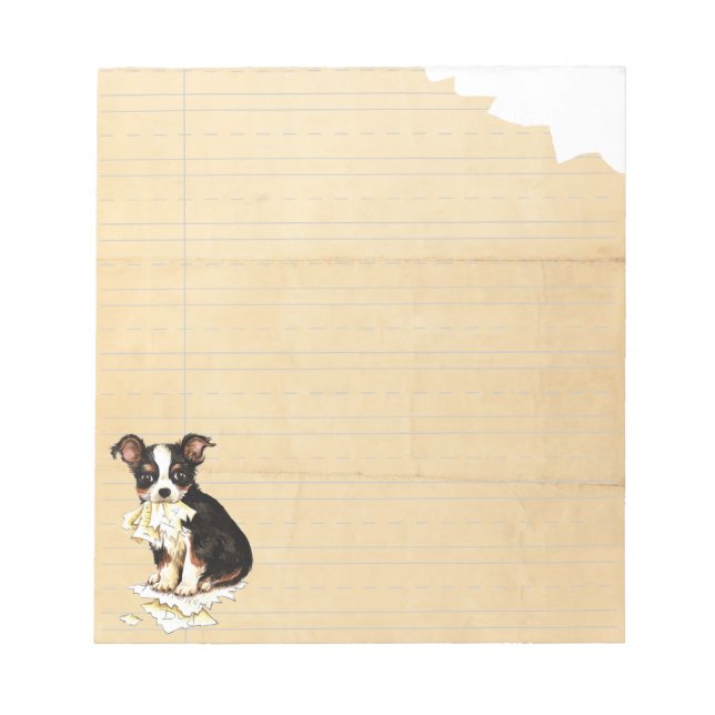 My Long Coat Chihuahua Ate My Homework Notepad (Front)
