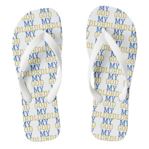 My Lord My God Biblical White All-Over Unisex Flip Flops
