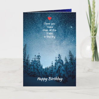 MY Love Birthday Love you more than all Stars Holiday Card