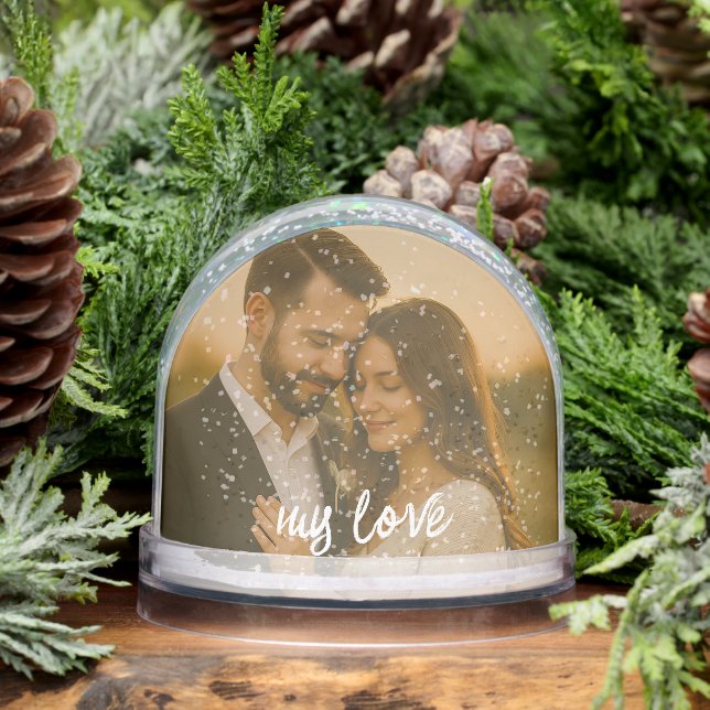 My love couple photo custom  snowglobe (Winter)