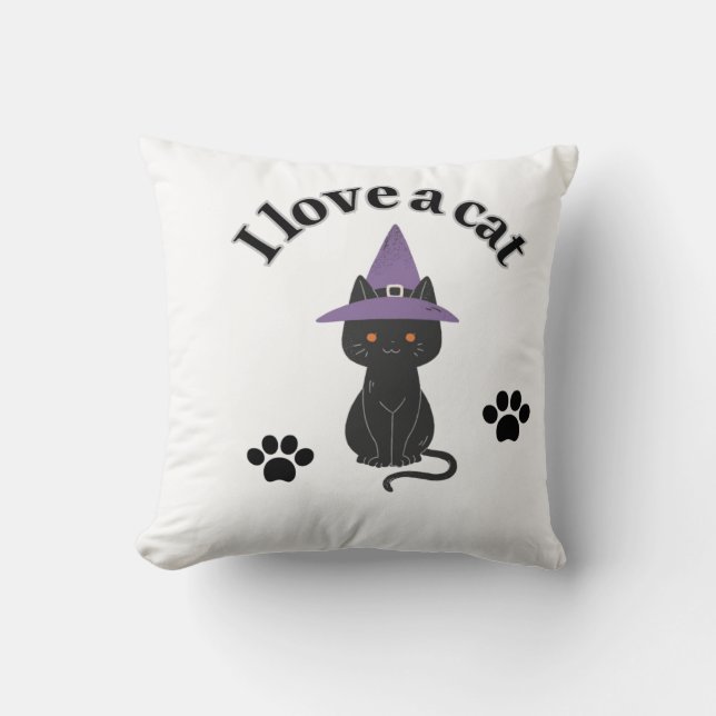 My Love for cats Throw Pillow (Front)