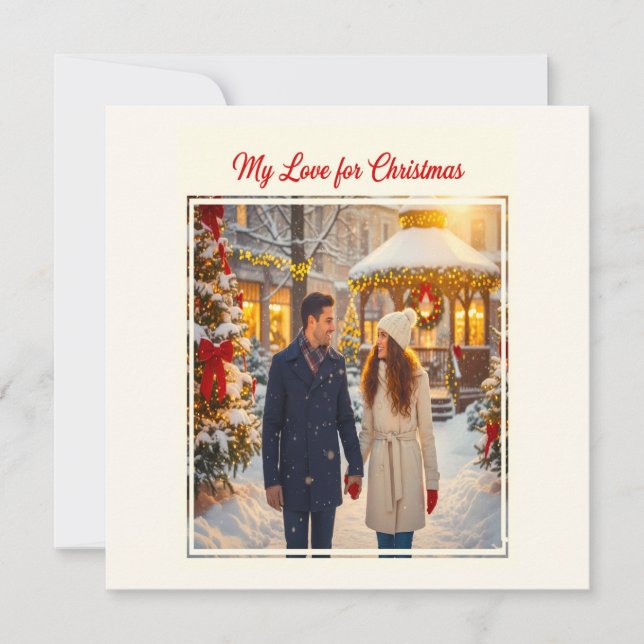 MY LOVE FOR CHRISTMAS MAN AND WOMAN SCENE TOGETHER CARD (Front)
