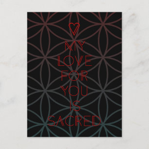 my love for you is sacred geometry postcard