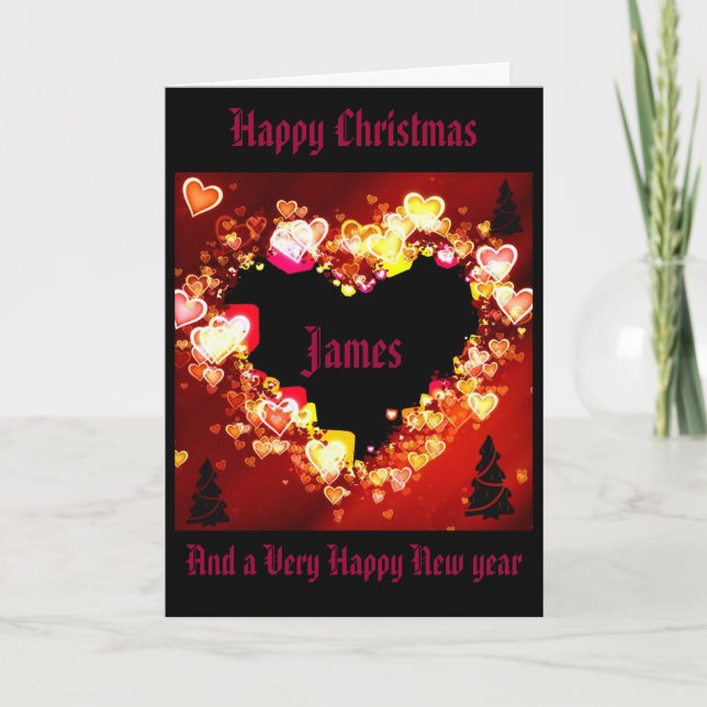 "My Love Is Ablaze This Christmas" Holiday Card (Front)