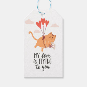 My love is flying to you gift tags