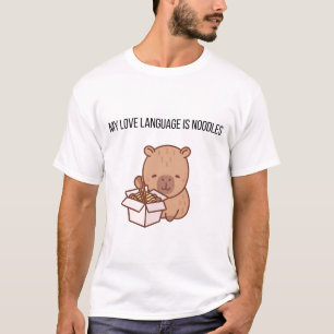 My Love Language Is Noodles   Kawaii Capybara Grap T-Shirt