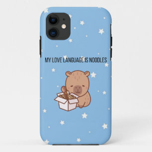 My Love Language Is Noodles Kawaii Capybara iPho iPhone 11 Case