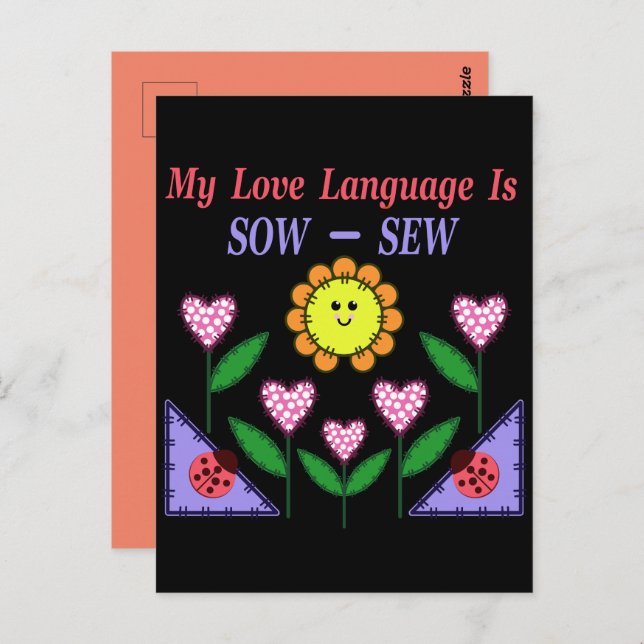 My Love Language Is Sow - Sew Postcard (Front/Back)