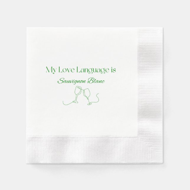 My Love Language Sauvignon Blanc Cocktail Napkins (Front)