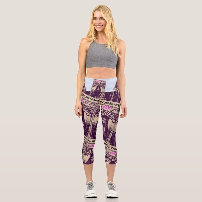 My Love Life is a Skeleton All Bones No Heart Capri Leggings (Front)