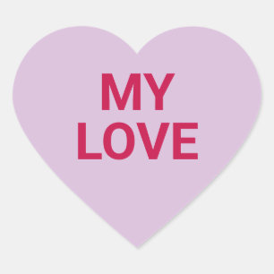 My love purple cute Valentine's Day conversation Heart Sticker
